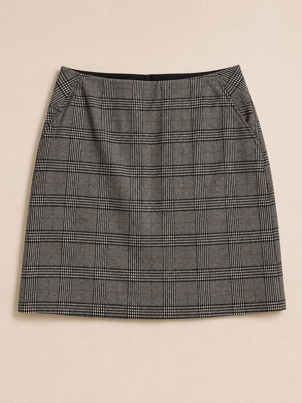 Apt 9 Women's Gray Plaid A-Line Mini Skirt